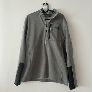 The North Face Mens Quarter Zip Gray Pullover Size Large